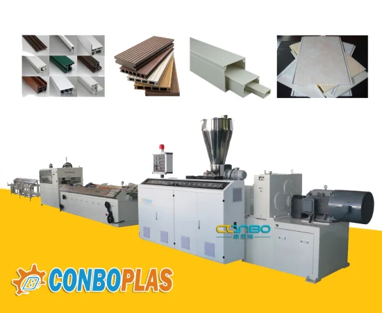 Plastic Double Twin Screw Extruder U PVC Window Door Wall Ceiling Panel Cable Wire Trunking Profile Crusher Mill Recycling Production Extrusion Making Machine